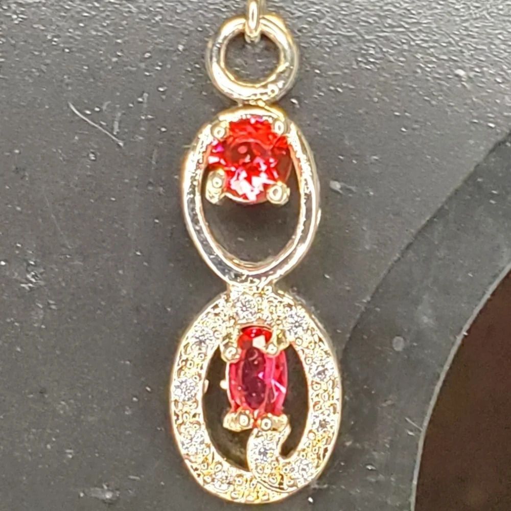 0199. NWOTs ~ Sterling Silver 👀 Pierced Earrings 🧡 Lab Orange Sapphires ~